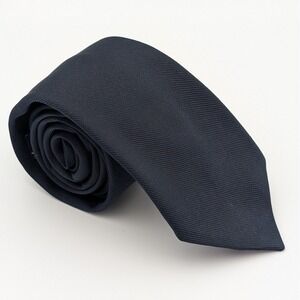 VTG JCPenney The Men's Shop Tie Navy Blue Solid Twill Weave Texture 56x3.25"